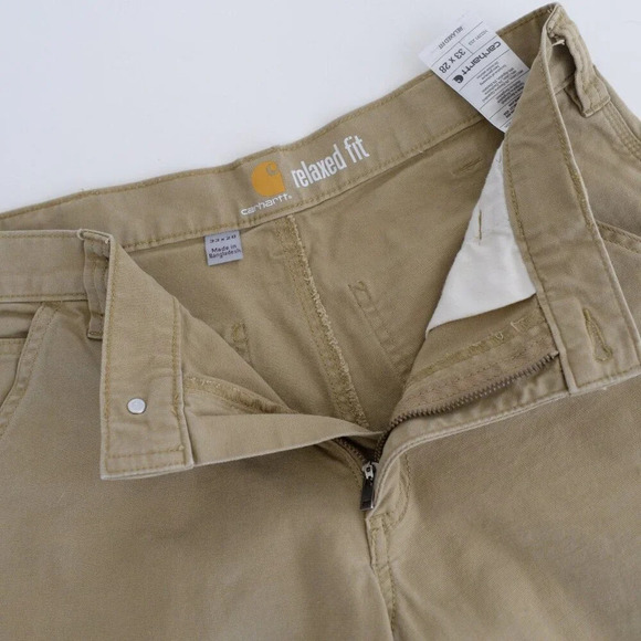 Carhartt Tan Relaxed fit Durable Thick Cotton Dungaree  Carpenter Style Pants - Picture 13 of 13